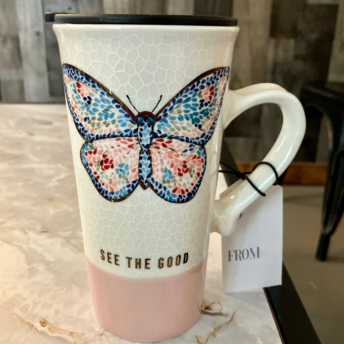 Rainbow Butterfly Insulated Travel Mug, made in U.S.A. – ArtistGifts